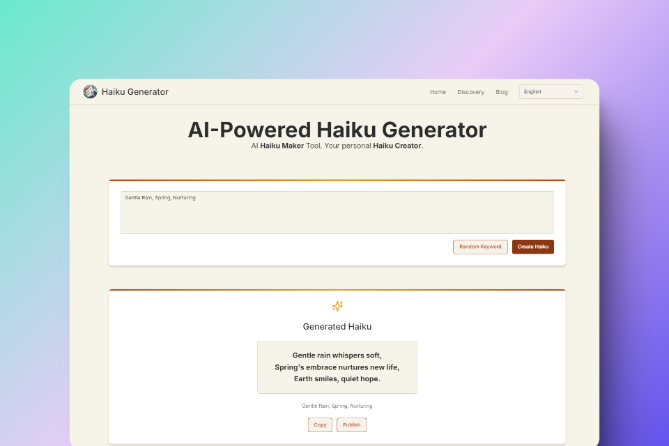 Haikus By Crystal Explore Create With Keywords Haiku Generator